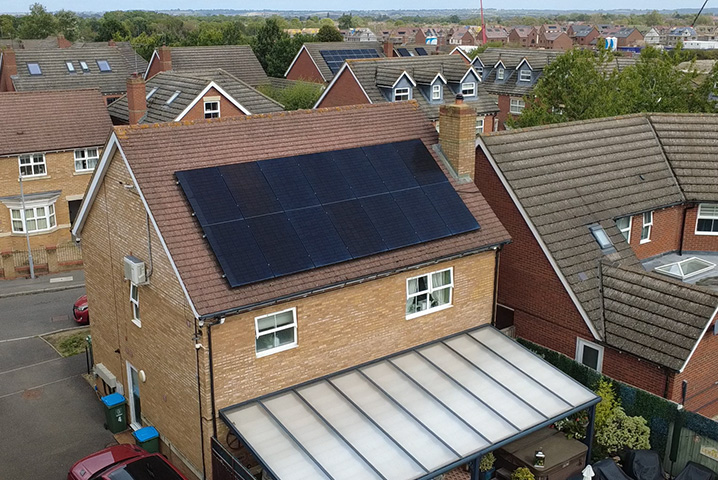 solar panels installed on a residential roof in Aylesbury